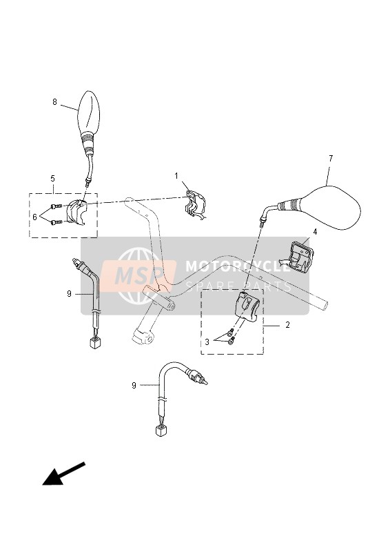 Yamaha NS50 AEROX 2014 Stuurschakelaar & Hendel voor een 2014 Yamaha NS50 AEROX